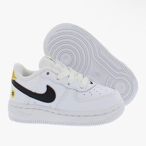 Nike White Sneakers with Black and Yellow Details